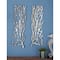 34" Silver Aluminum Modern Floral Wall Décor Set